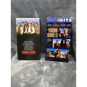 Young Guns 1 & 2 Lot VHS Emilio Estevez, Kiefer Sutherland, Lou Diamond Phillips